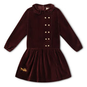 Burgundy Velvet Classic Logo Dress