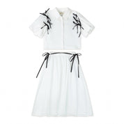 White Shirt & Skirt Tie Set
