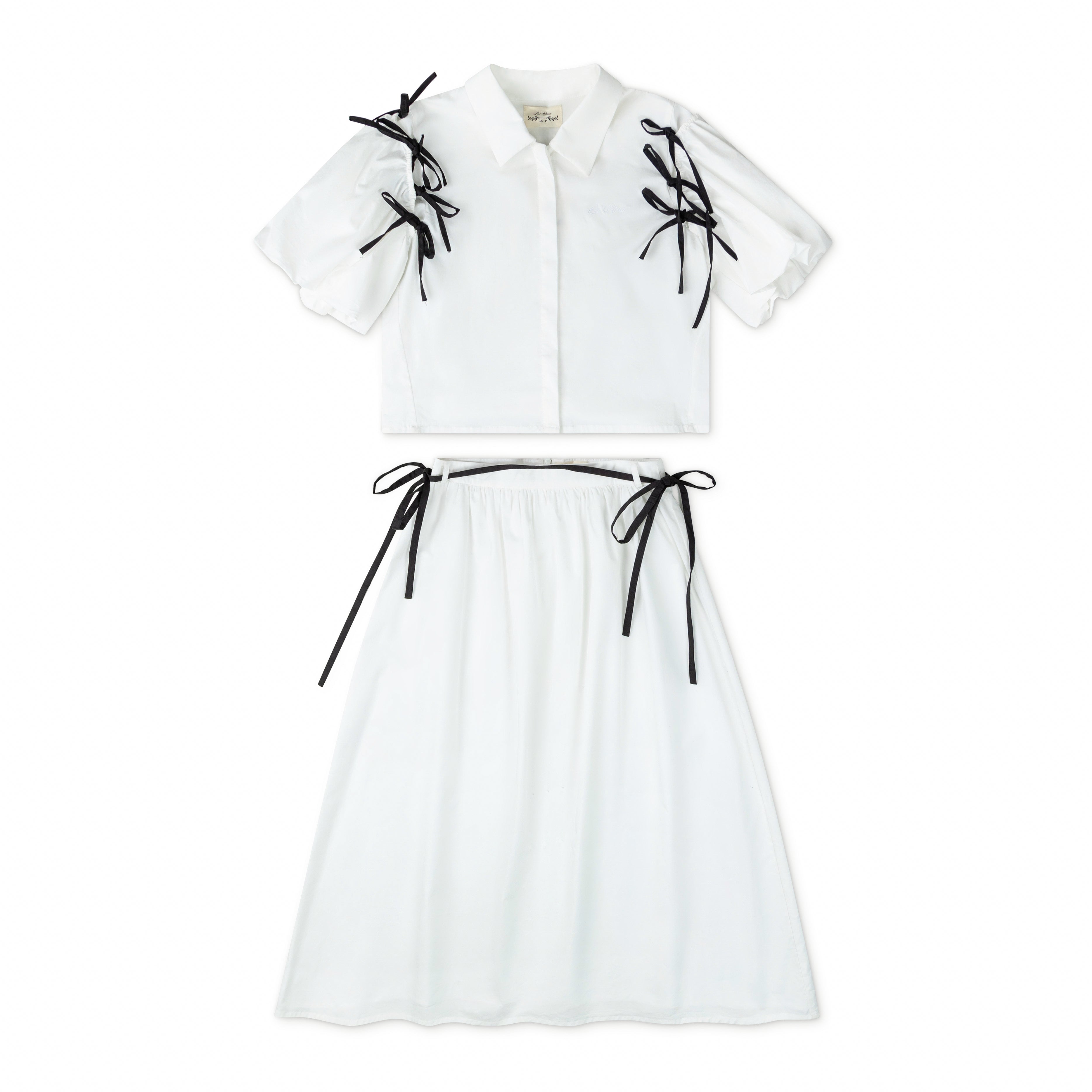White Shirt & Skirt Tie Set