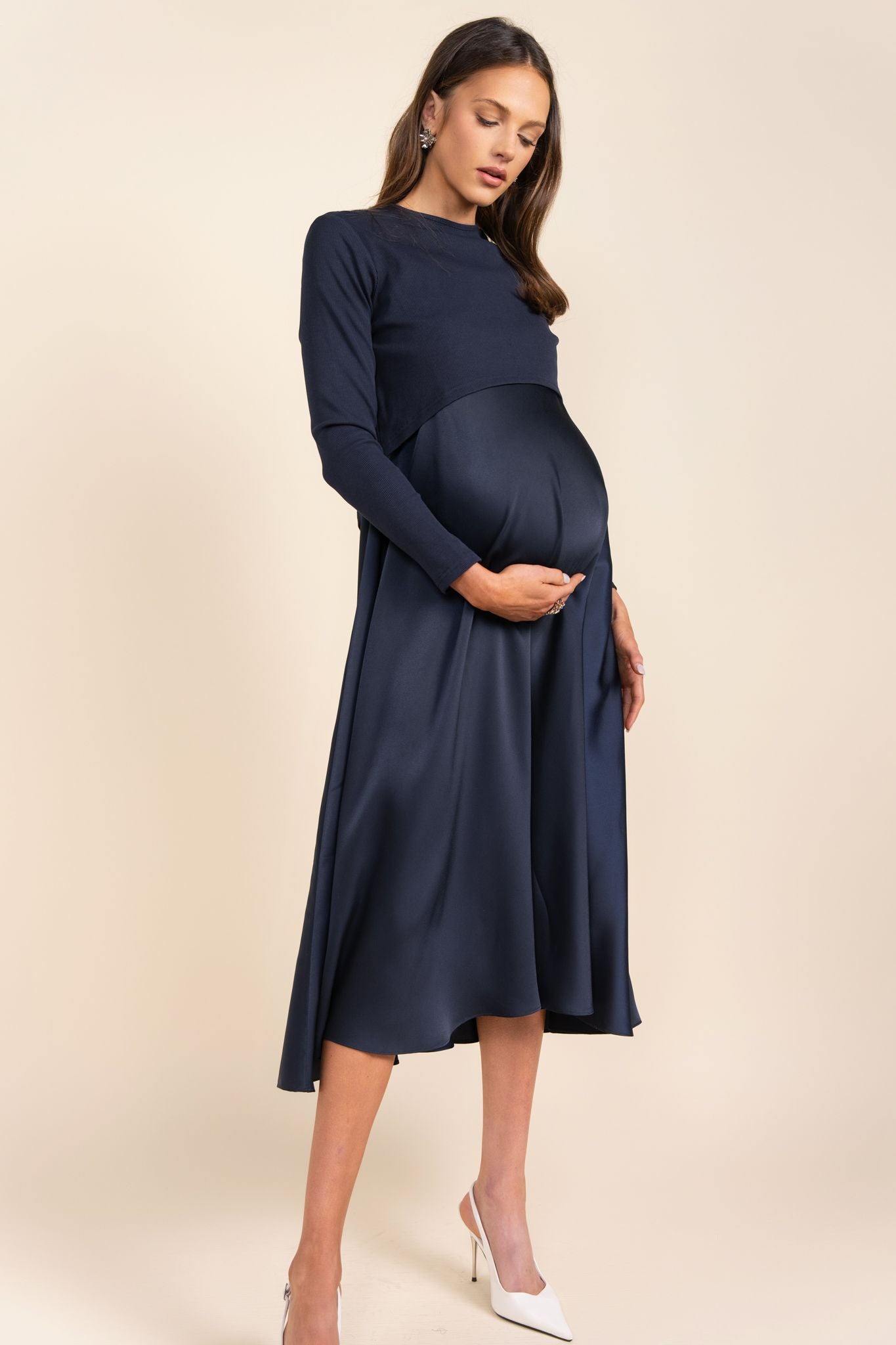 Sahara Maternity Dress in Navy