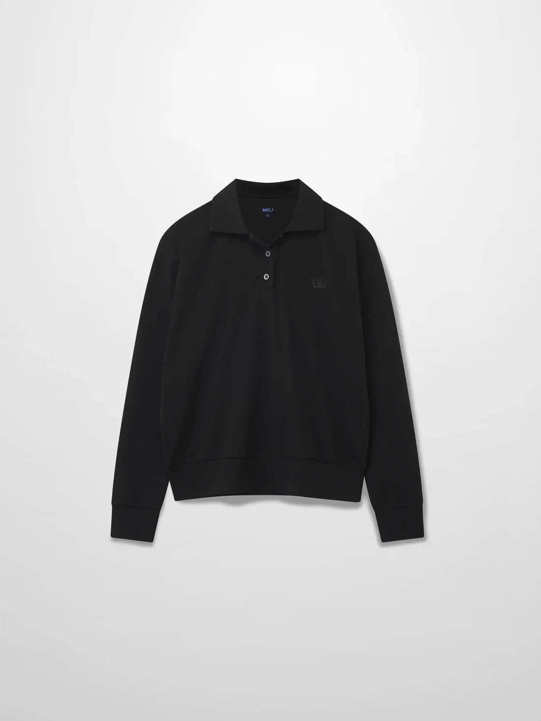 Collared Bomber Tee-Black