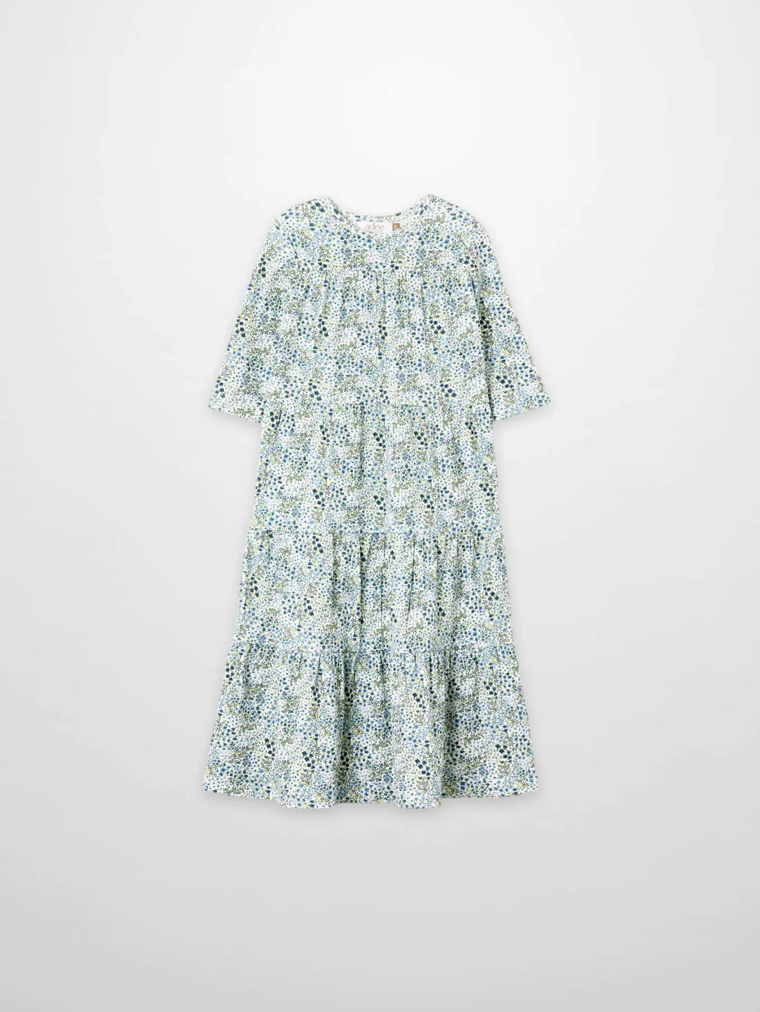 Blue Floral Robe - 3/4 Sleeves