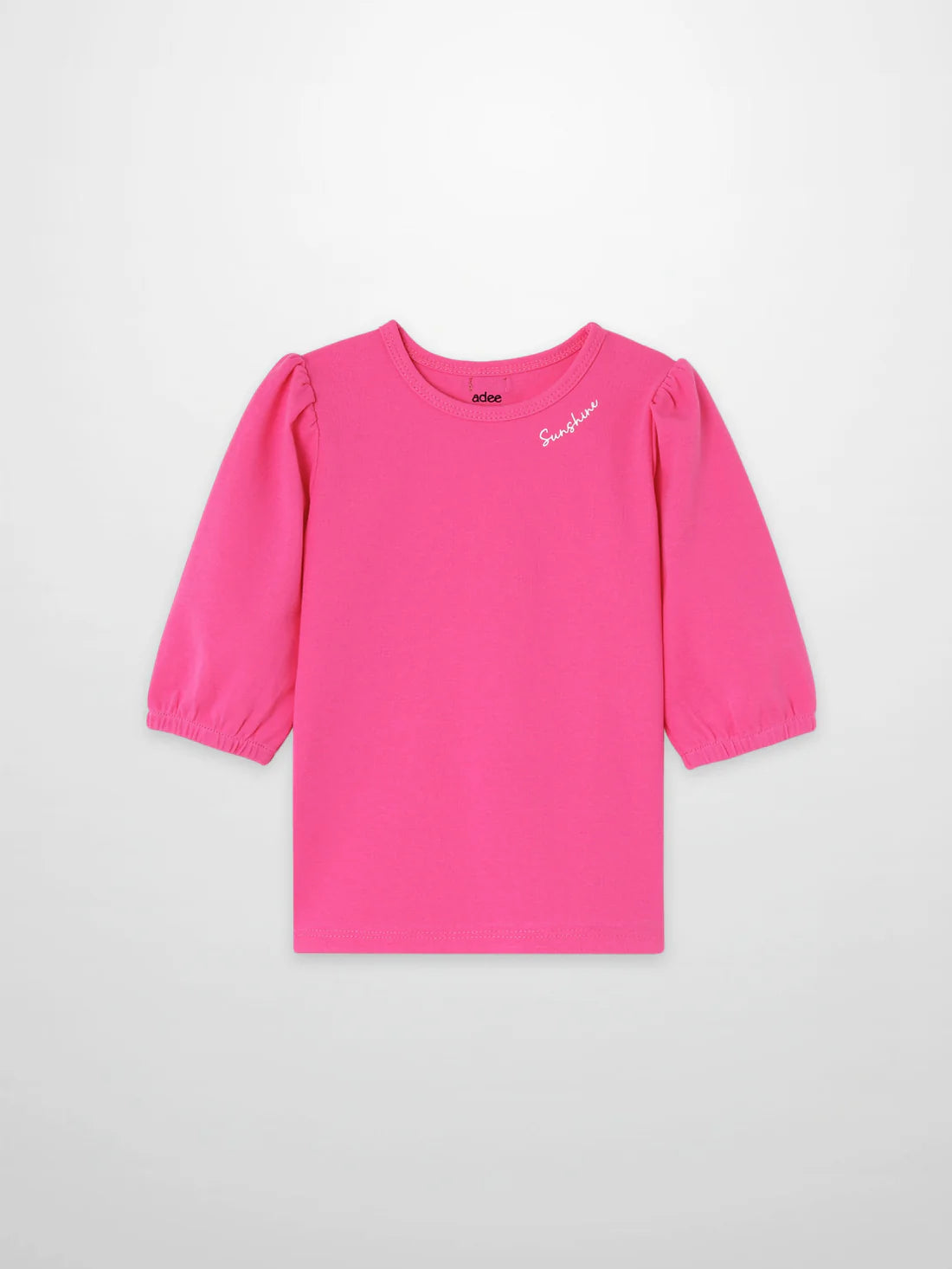 3/4 Sleeve Bubble T-Shirt - Pink