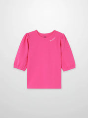3/4 Sleeve Bubble T-Shirt - Pink
