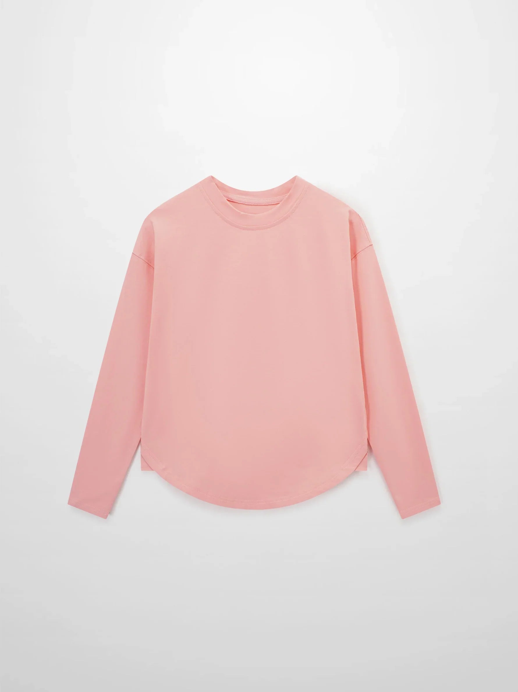 Oversized Rounded Hem T-Shirt-Peach