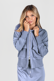 Mina Zip Up Jacket (Light Blue)