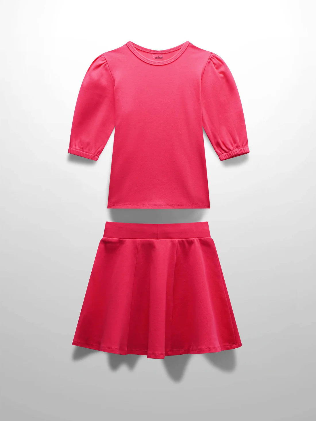 Pink Skirt with 3/4 Sleeve Bubble Shirt
