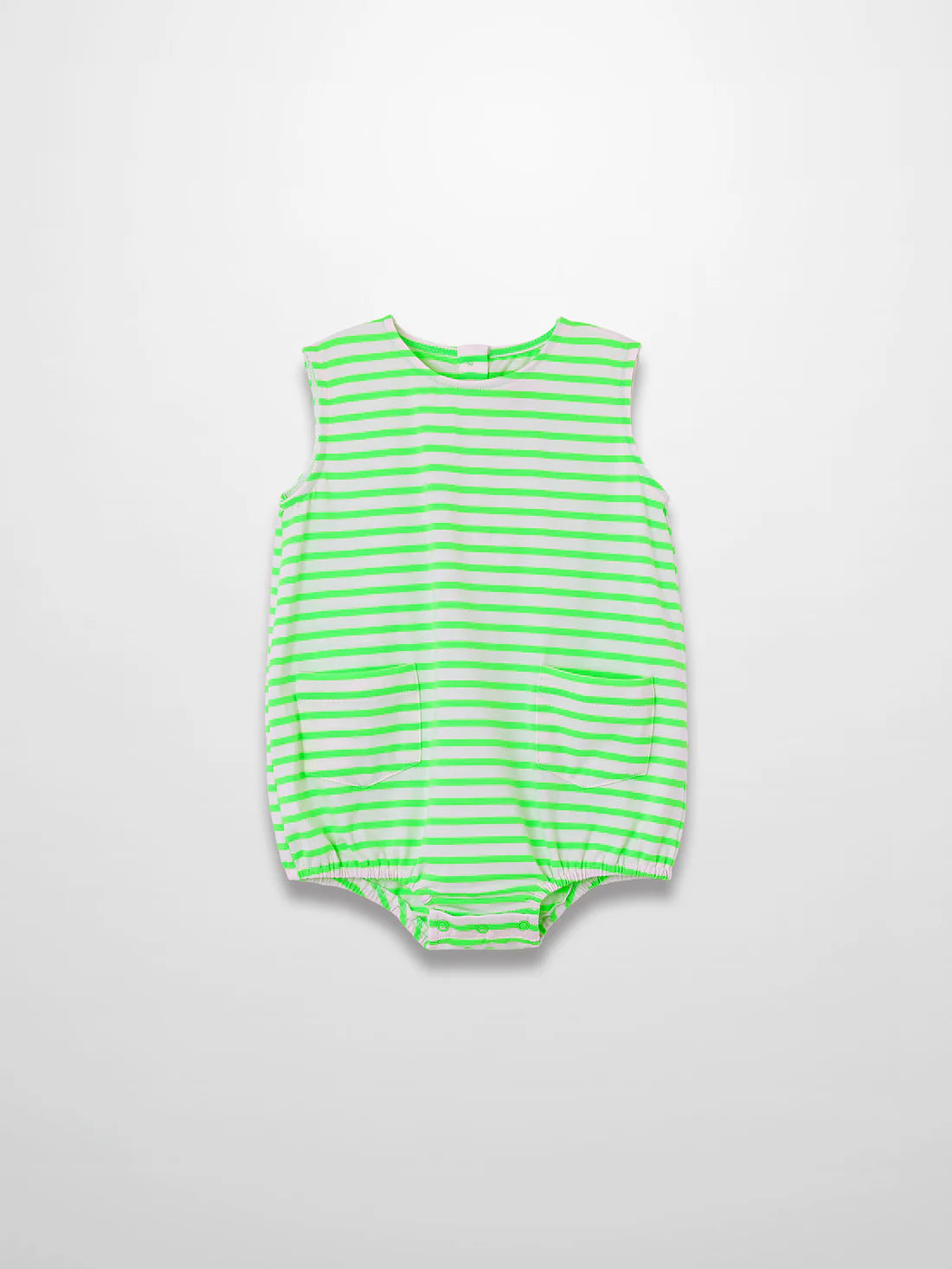 Neon Green Striped Romper