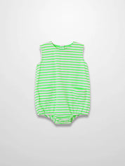 Neon Green Striped Romper