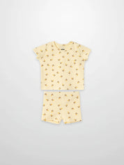 Butter Yellow Tulip Short Sleeve T-Shirt & Shorts Set