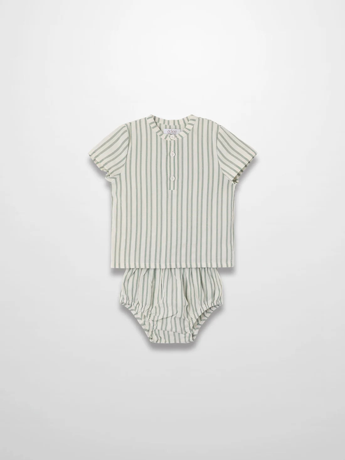 Green Striped Shirt & Bloomers Set