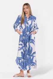 Lindsey Dress (White/Blue)