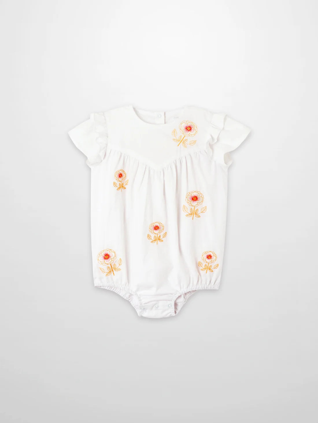 Embroidered Flower Romper