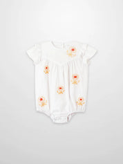 Embroidered Flower Romper