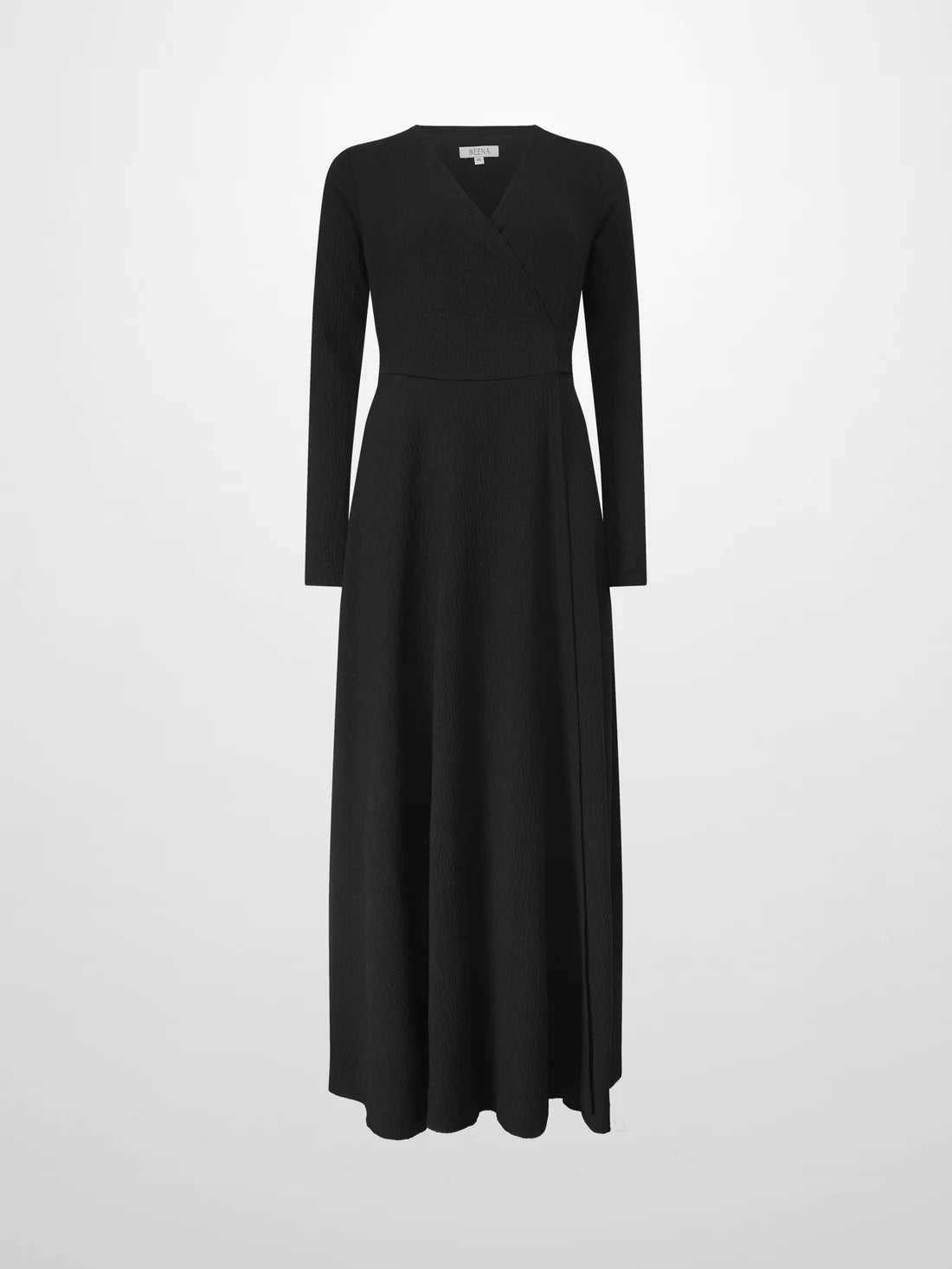 Textured Wrap Maxi Dress-Black