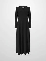 Textured Wrap Maxi Dress-Black