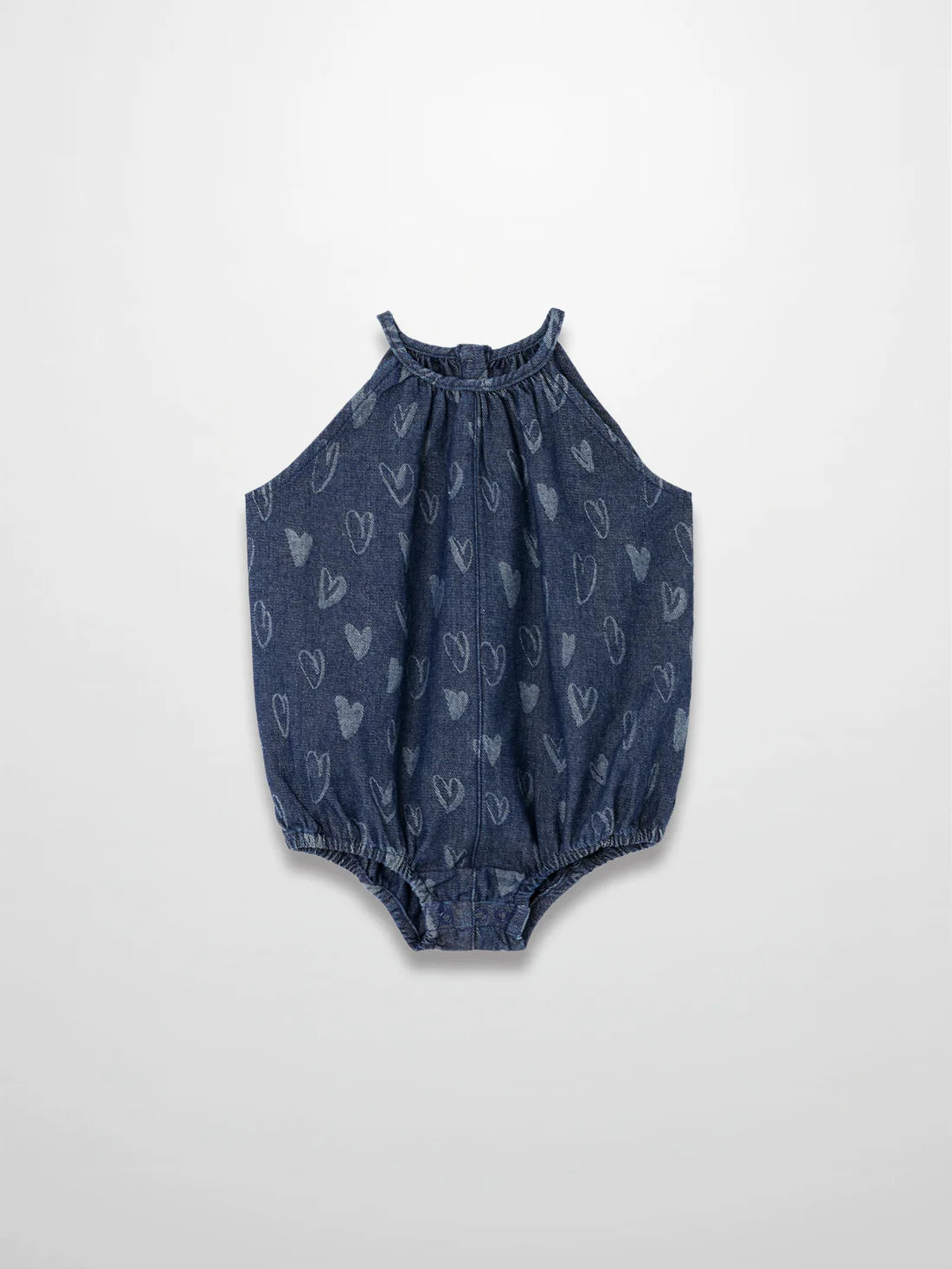 Denim Heart Romper
