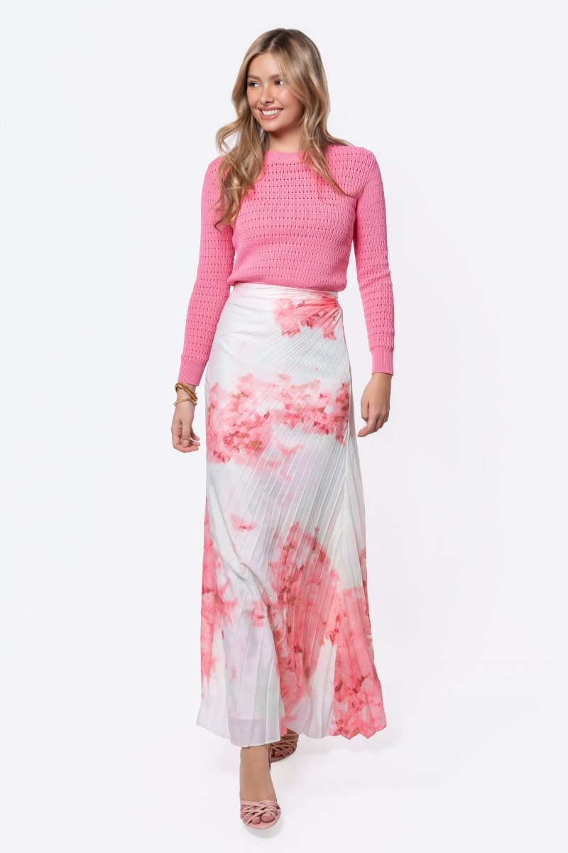 Caroline Skirt (Ivory/Pink)