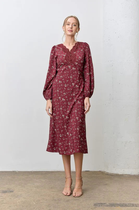 Lila Lace Midi Dress