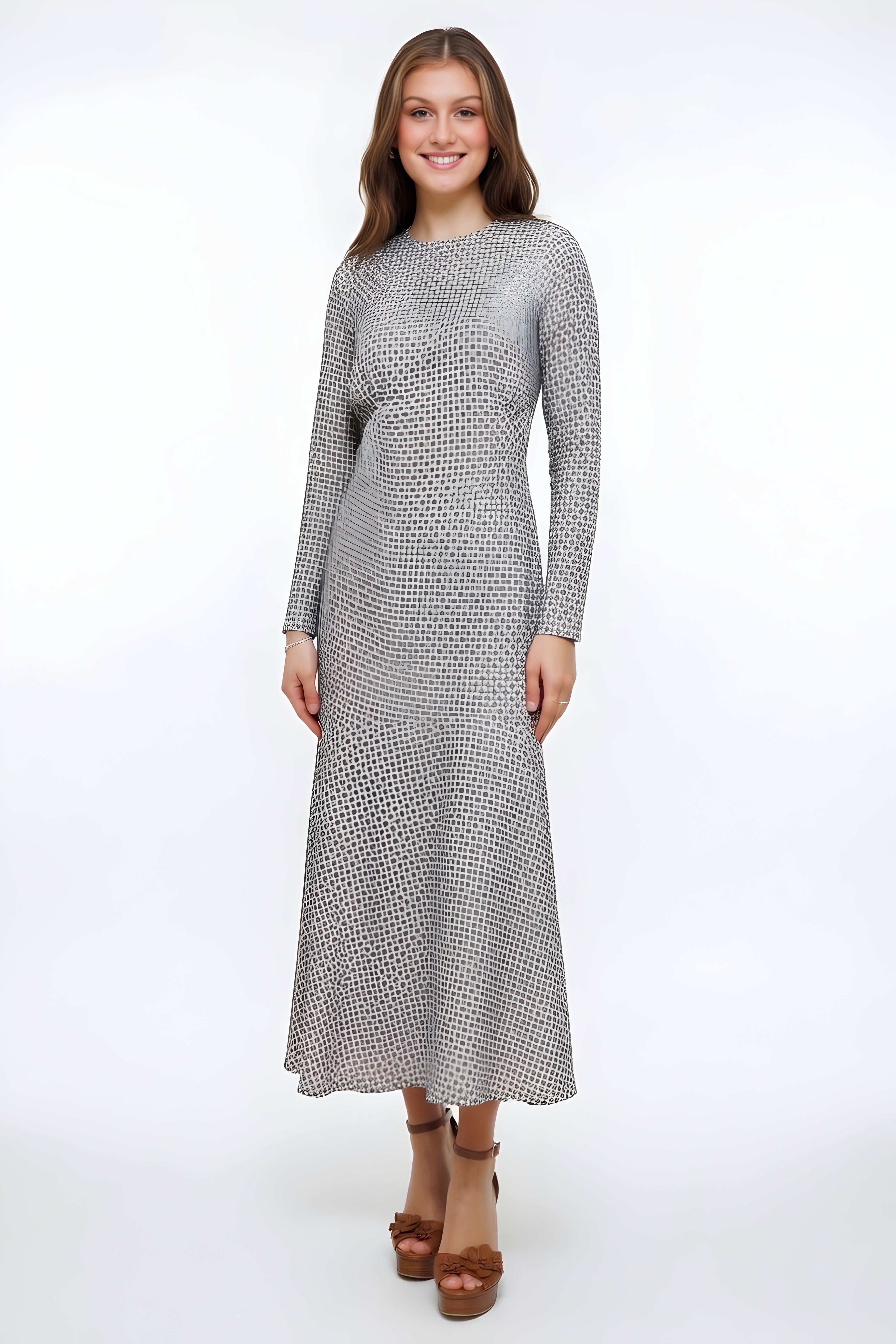 RUCHED DRESS IN FLORAL PRINT (25SM10)