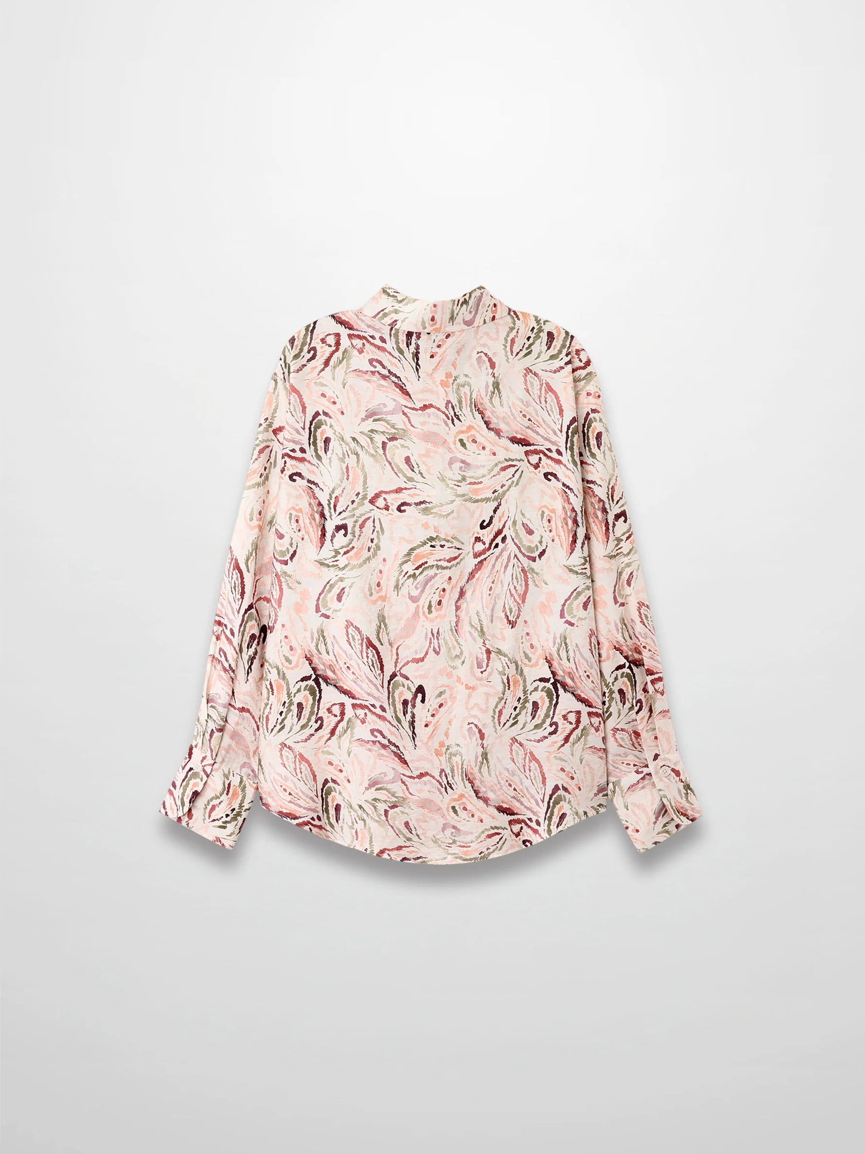 Button Down Collared Blouse-Peach Sketch
