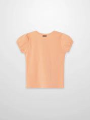 Short Puff Sleeve T-shirt - Peach