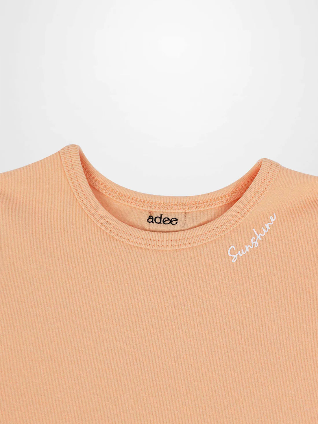 Short Puff Sleeve T-shirt & Shorts Set - Peach