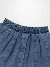 Paneled Skirt - Blue Denim