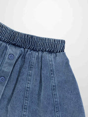 Paneled Skirt - Blue Denim