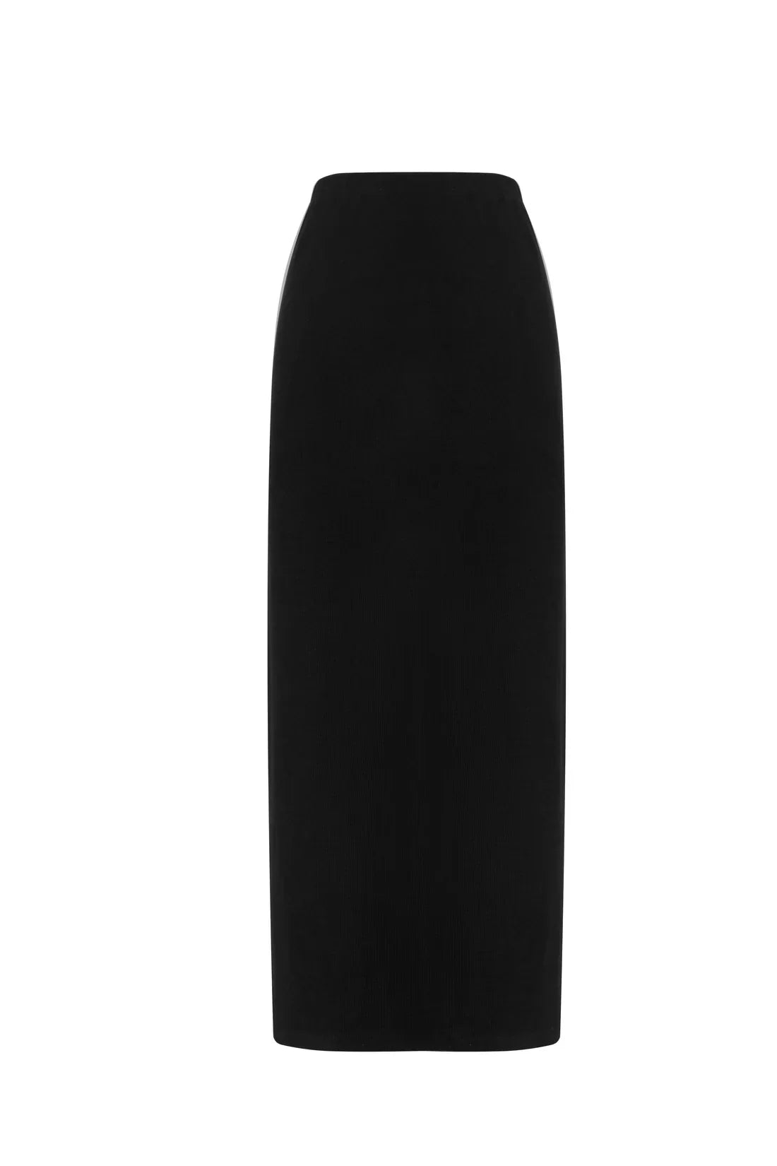 RIBBED MAXI SKIRT - BLACK