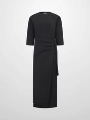 Side Tie T-Shirt Dress-Black