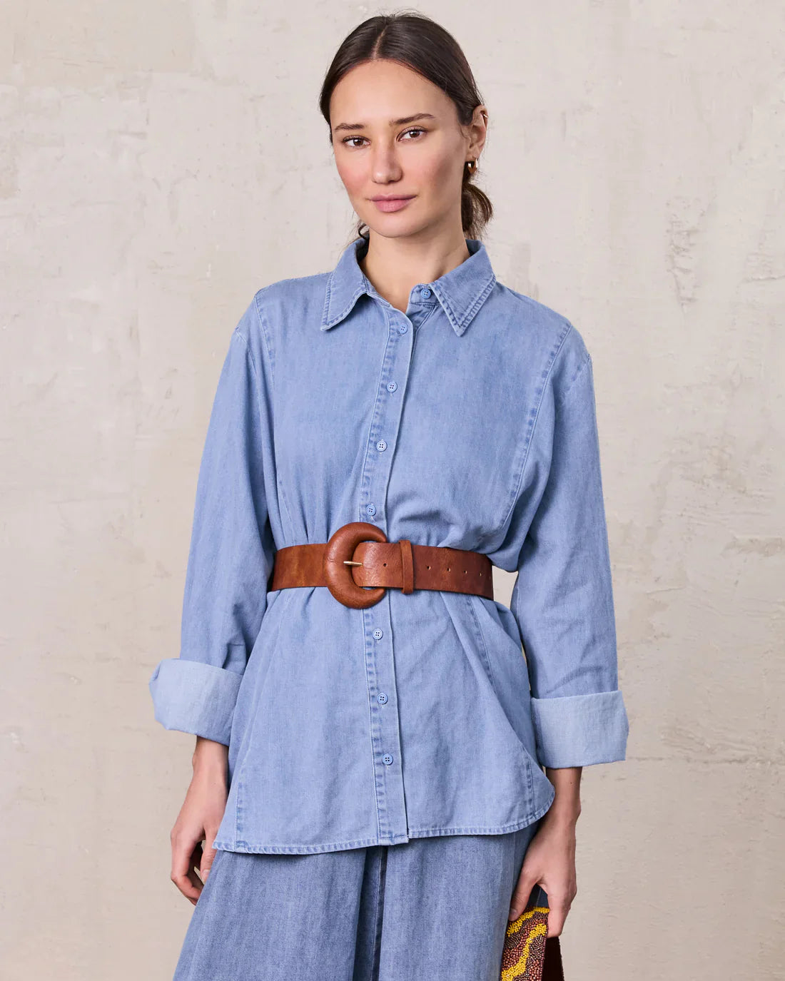 Classic Denim Shirt-Light Blue