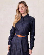 Classic Denim Shirt-Dark Blue