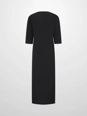 Side Tie T-Shirt Dress-Black