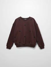 Embellished Sweatshirt-Brown/Black