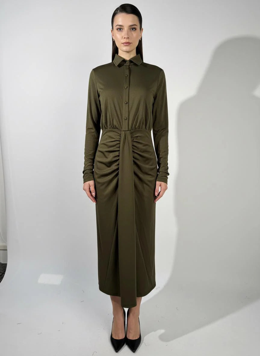 Imara Olive Dress