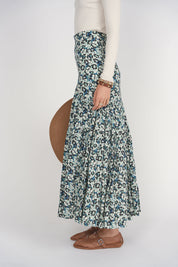 Tiered Maxi Skirt- Leopard Floral