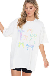 Oversized Bow Graphic Tshirt