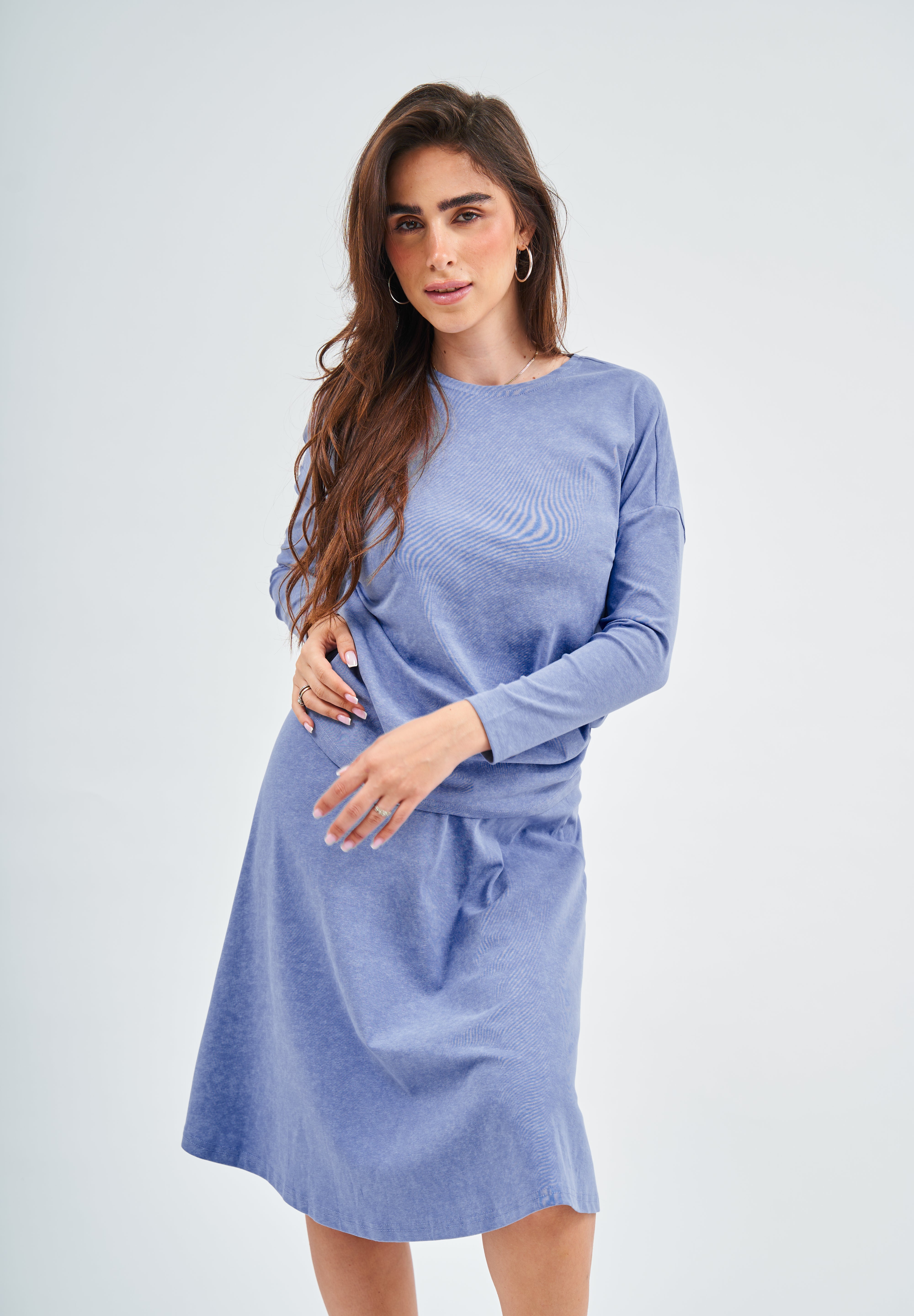 Dalia Top - Light Denim Wash