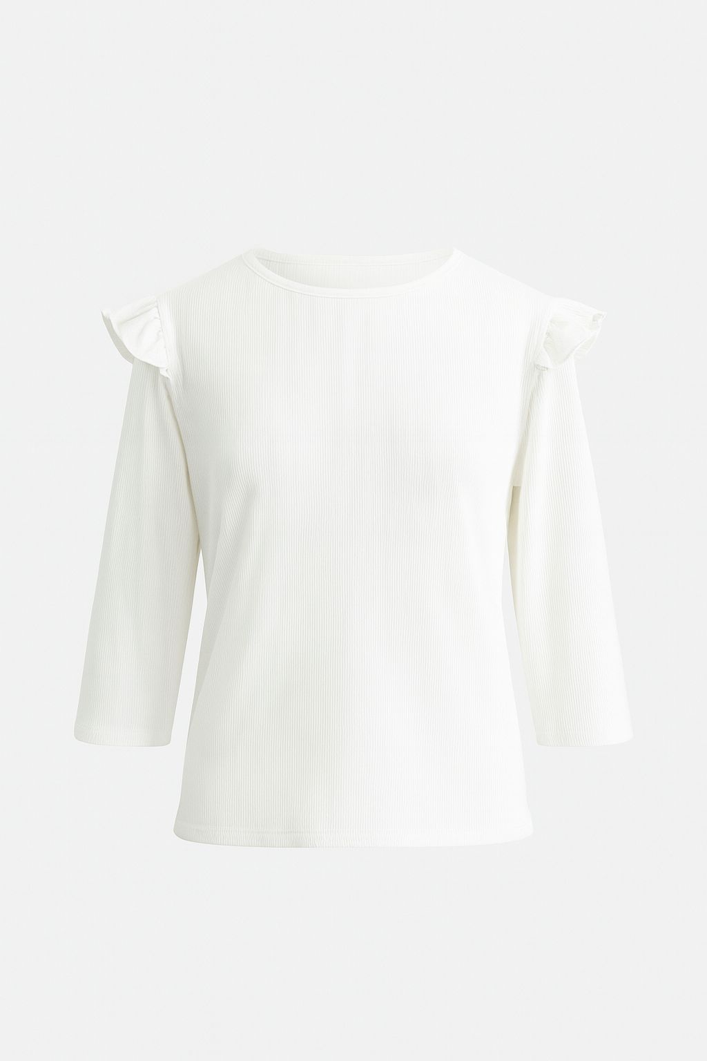 AD-MM Ribbed Puff 3/4 Sleeve Top