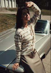 Striped Beige Cardigan