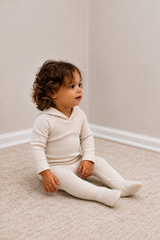 Ivory Shawl Collar Footie