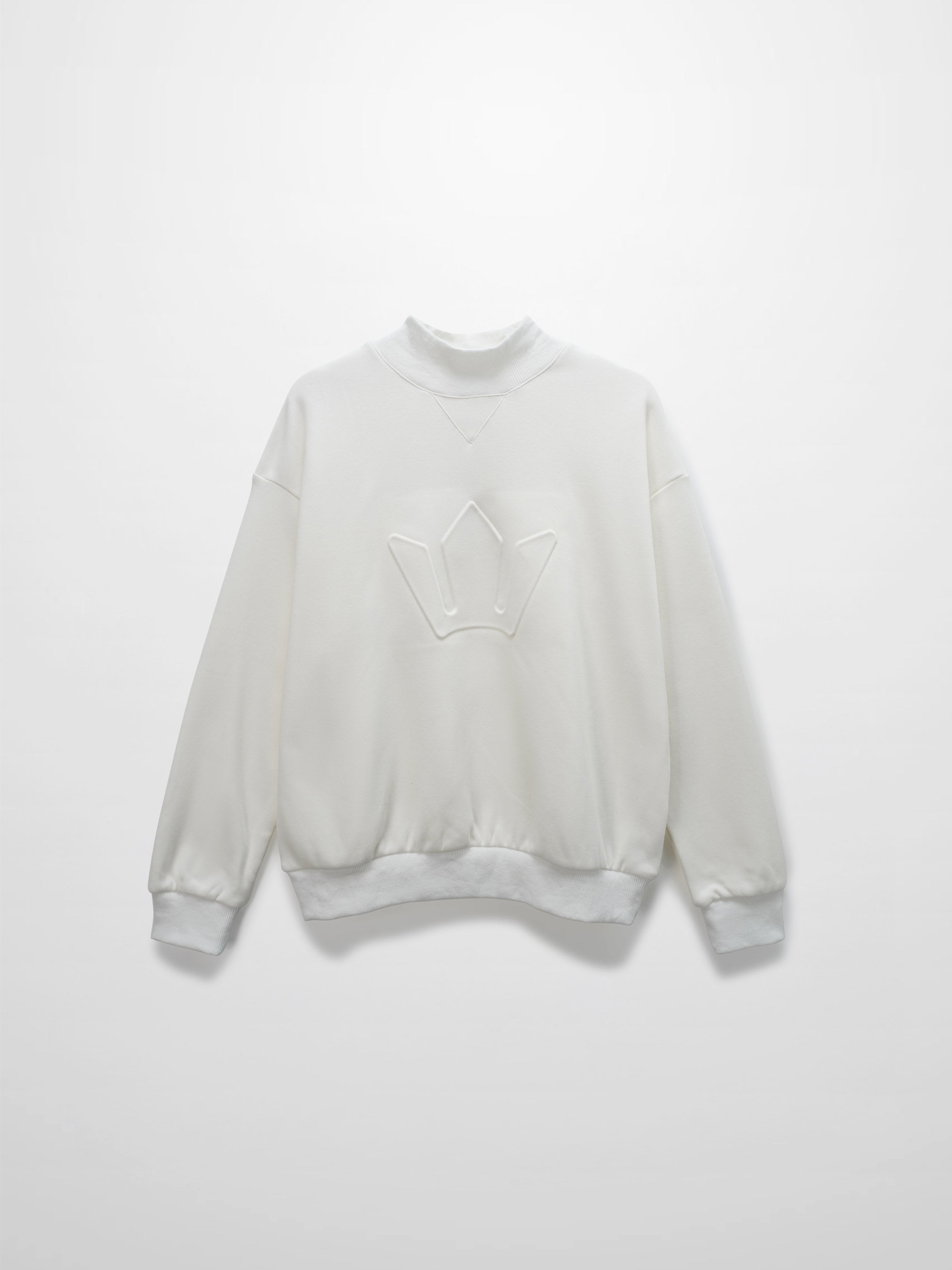 Embossed Crown Sweatshirt-Ivory