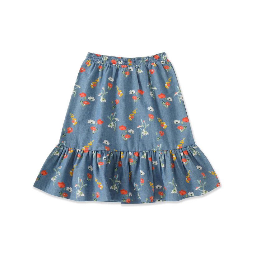 Wildflower Denim Collection Bandana Patchwork Maxi Skirt 560