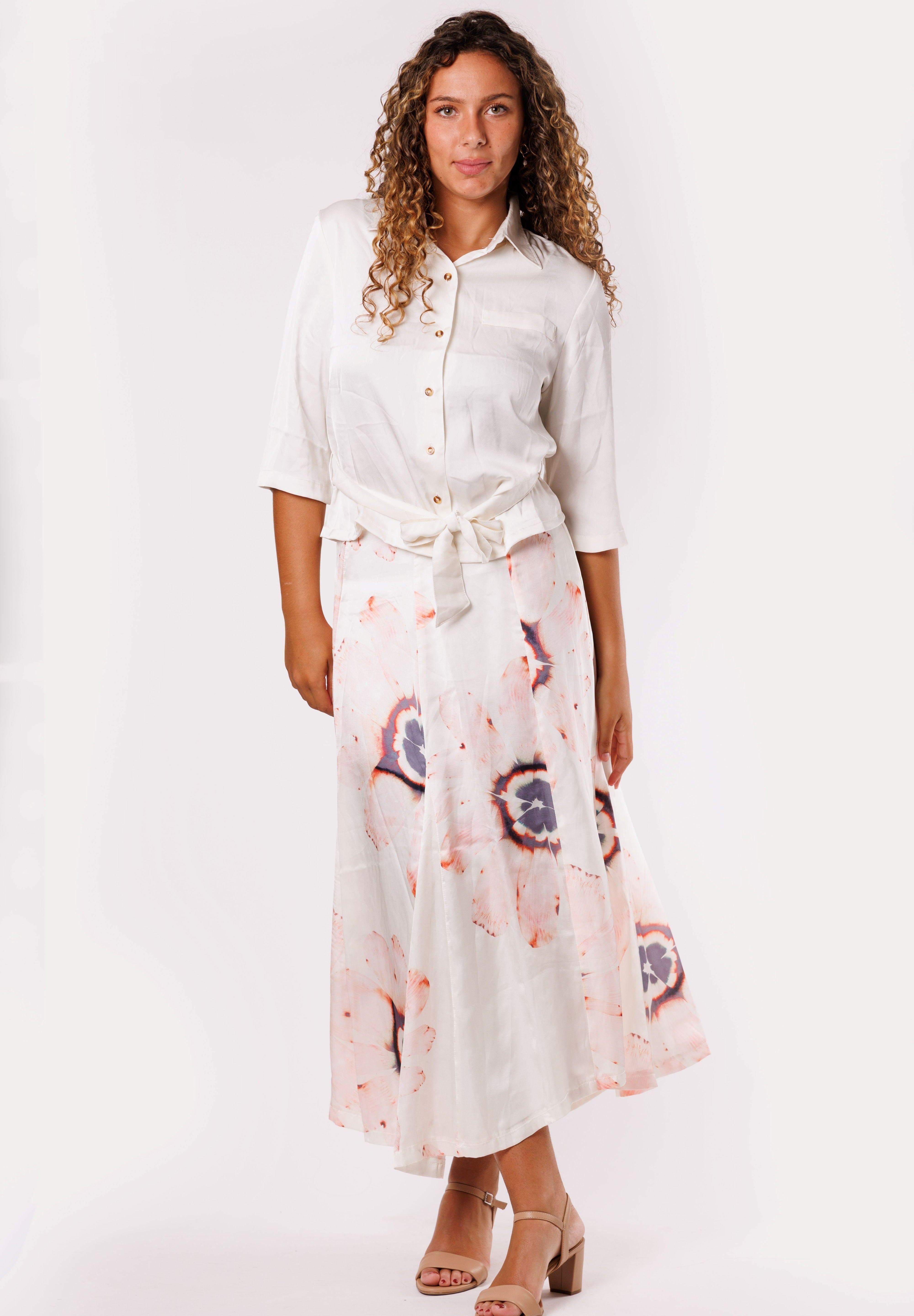 SATIN BLOUSE WITH DETTACHABLE BELT (26269)