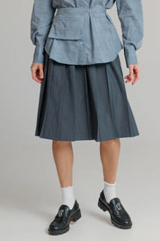 Pleated Skirt Grey