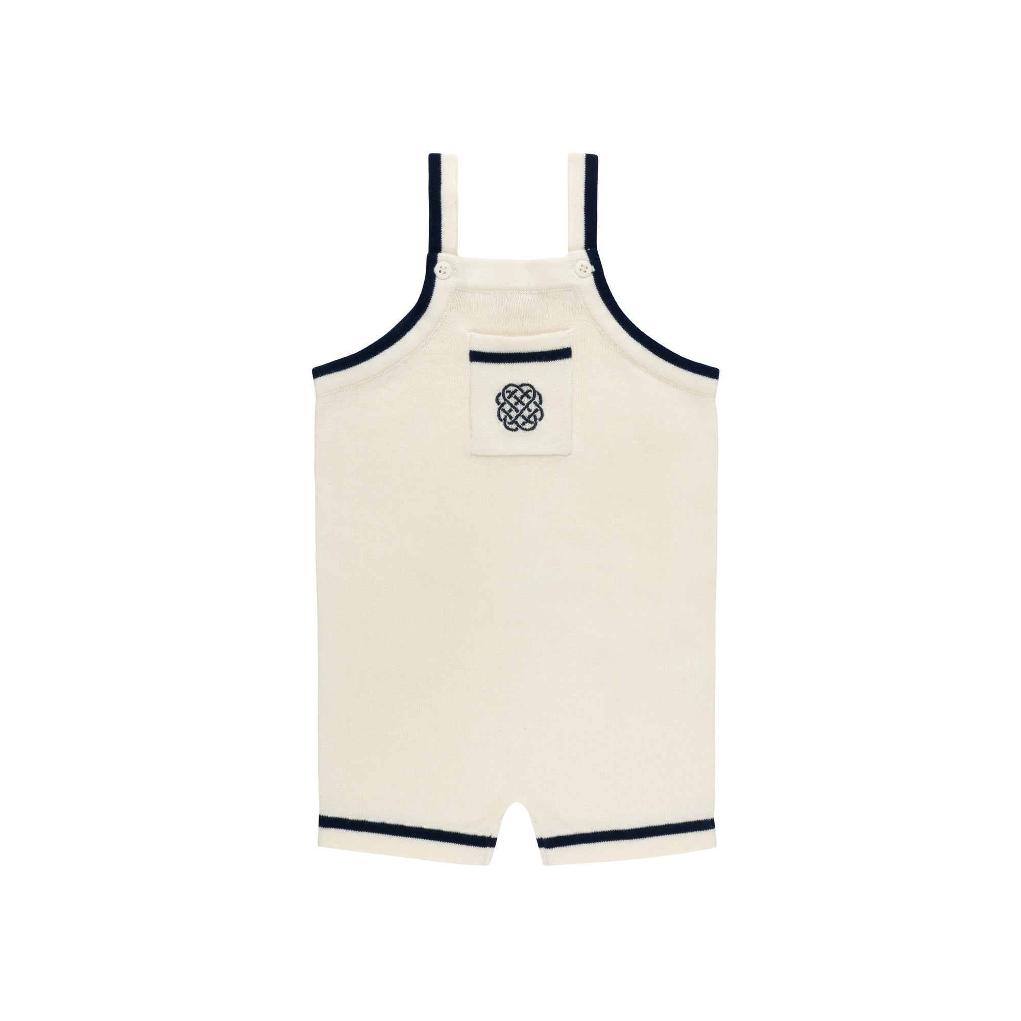 Boys Mesh Knit Romper – Ivory – Storybook Collection