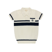 Boys Mesh Knit Polo – Ivory – Storybook Collection