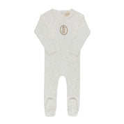 Baby Boy Footie – Ivory Tan – Speckled Bunny
