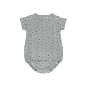 Boys Romper – Blue – Floral Pointelle